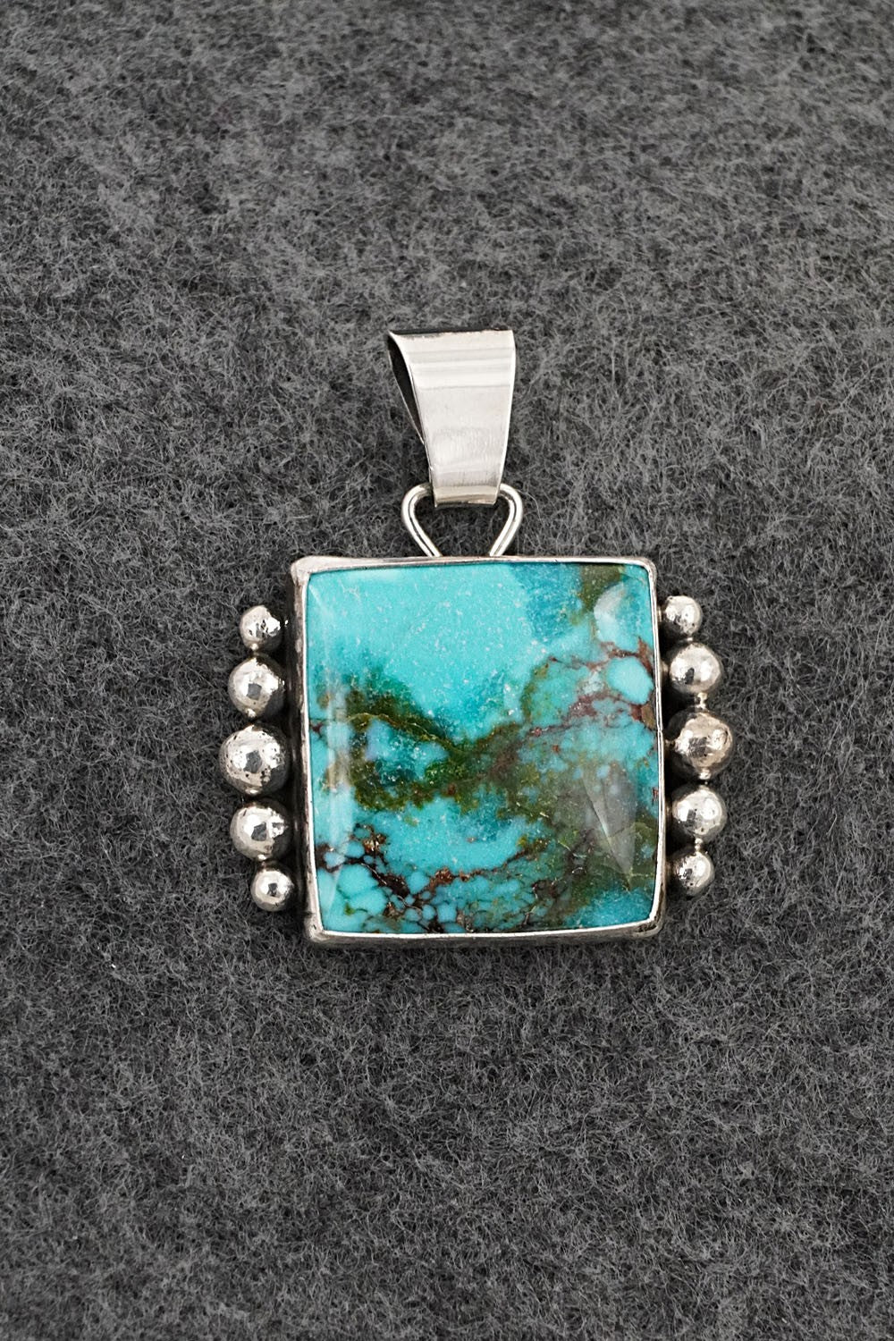 Turquoise & Sterling Silver Pendant - Eugene Gruber