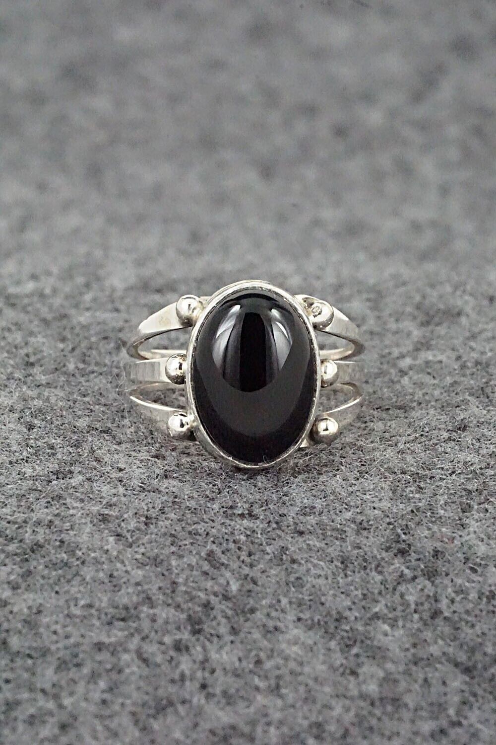 Onyx & Sterling Silver Ring - Paige Gordon - Size 7.5
