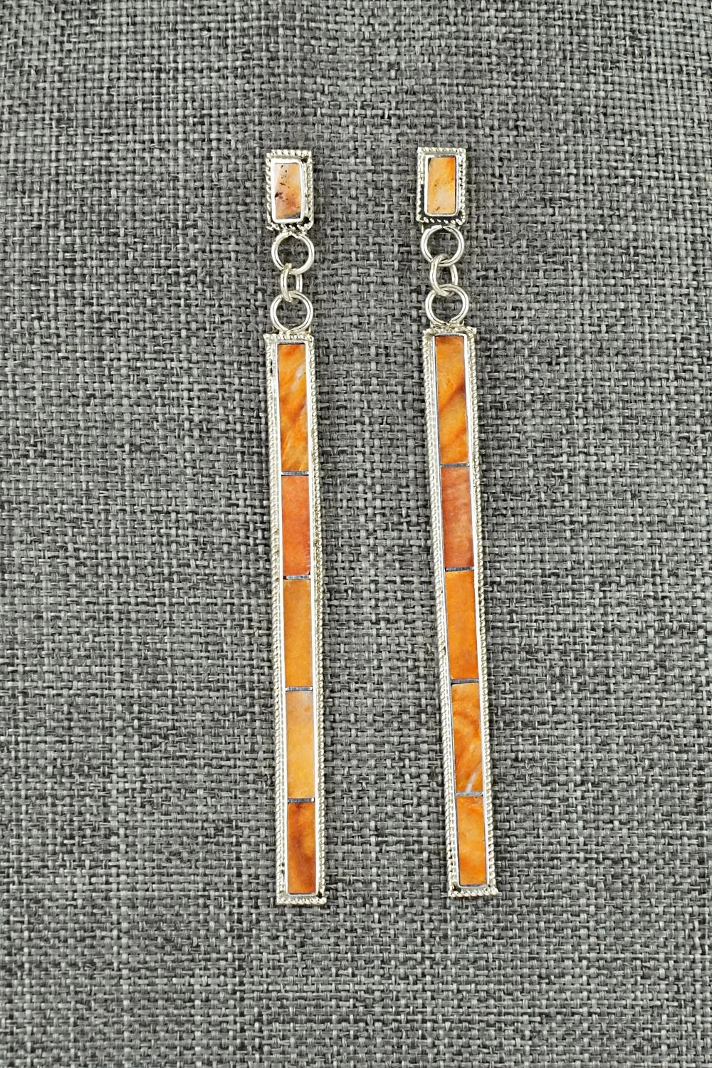 Spiny Oyster & Sterling Silver Earrings - Ricky Booqua