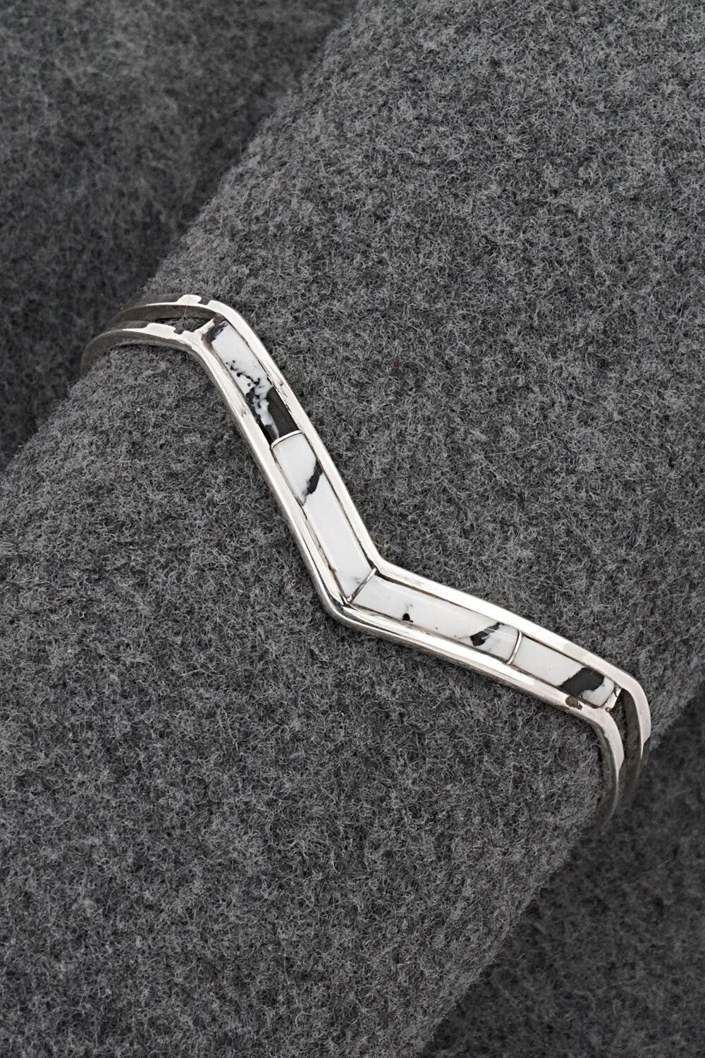 White Buffalo & Sterling Silver Inlay Bracelet - Jamie Johnson