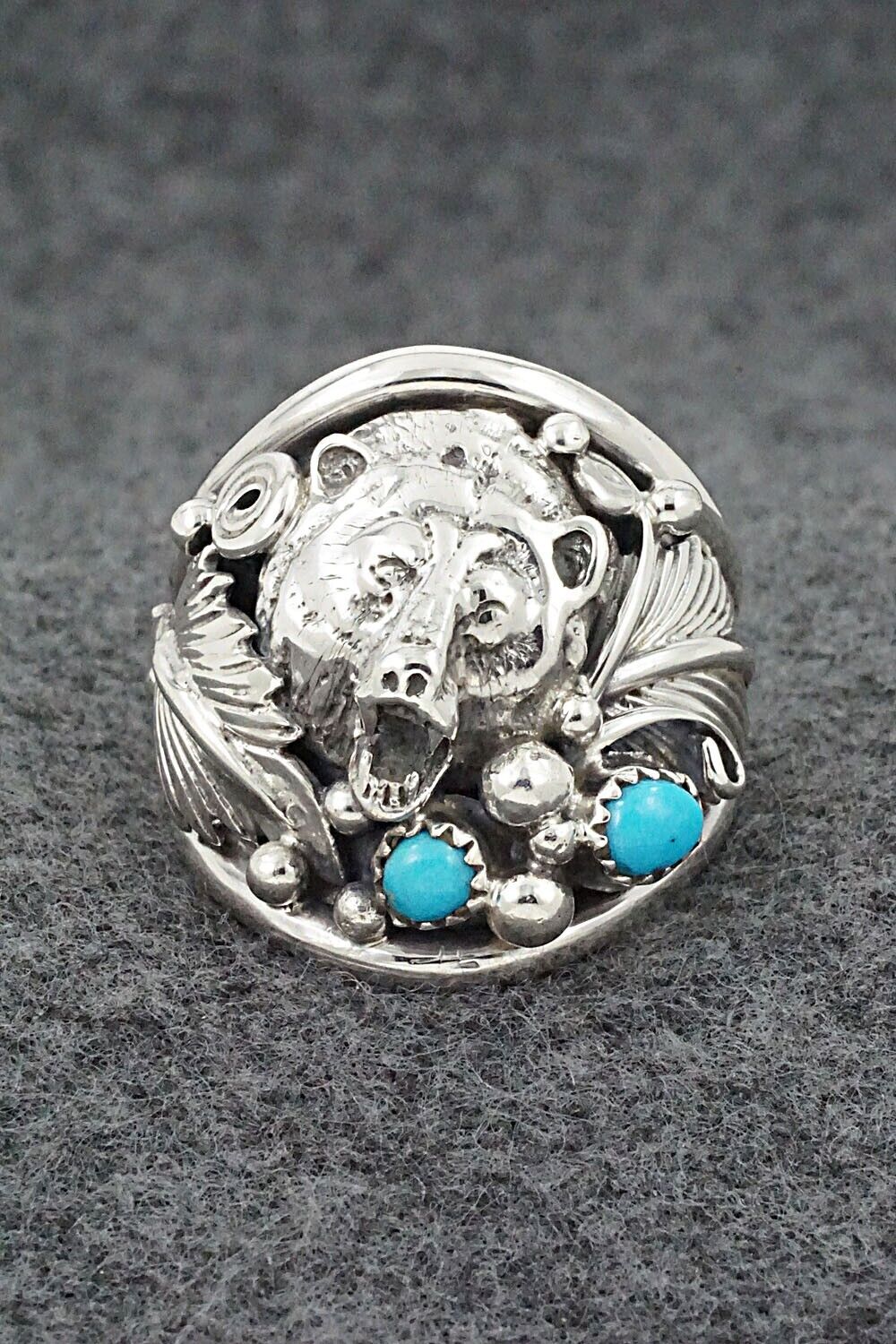 Turquoise & Sterling Silver Ring - Jeannette Saunders - Size 14