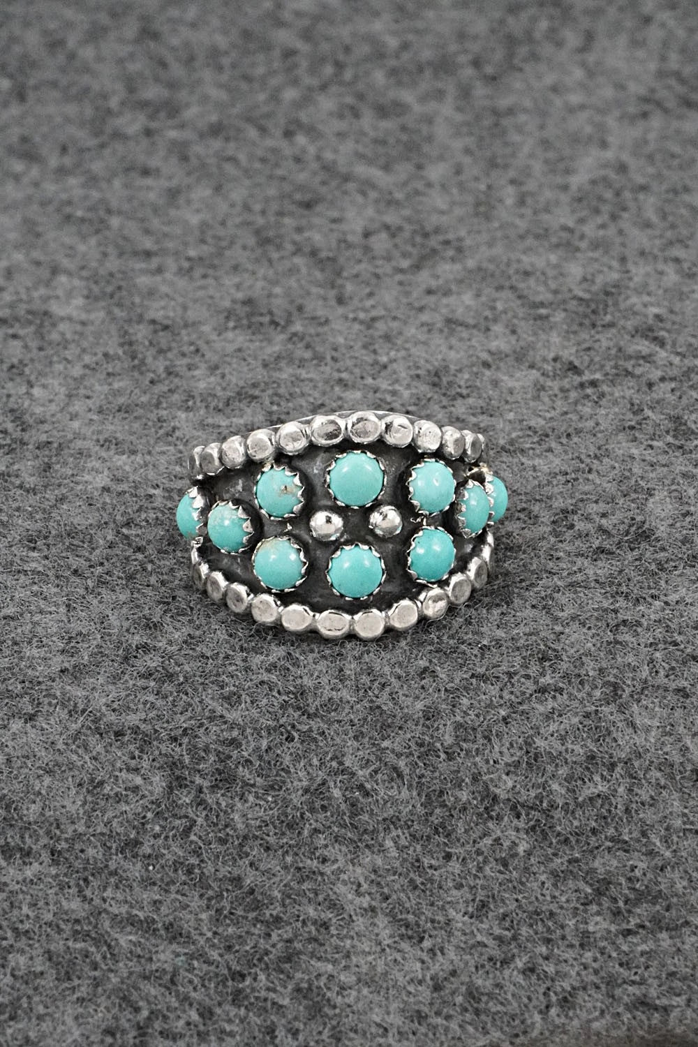 Turquoise & Sterling Silver Ring - Harry B. Yazzie - Size 8