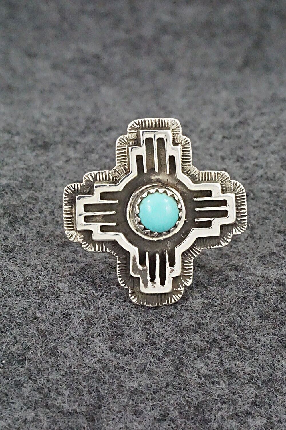Turquoise and Sterling Silver Ring - Letricia Largo - Size 8