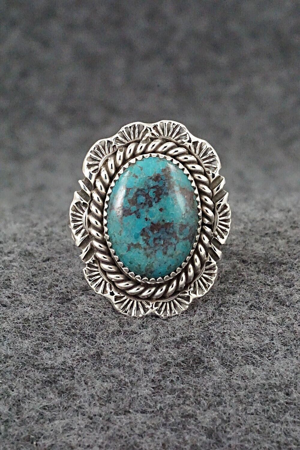 Turquoise & Sterling Silver Ring - Benjamin Martinez - Size 8.75