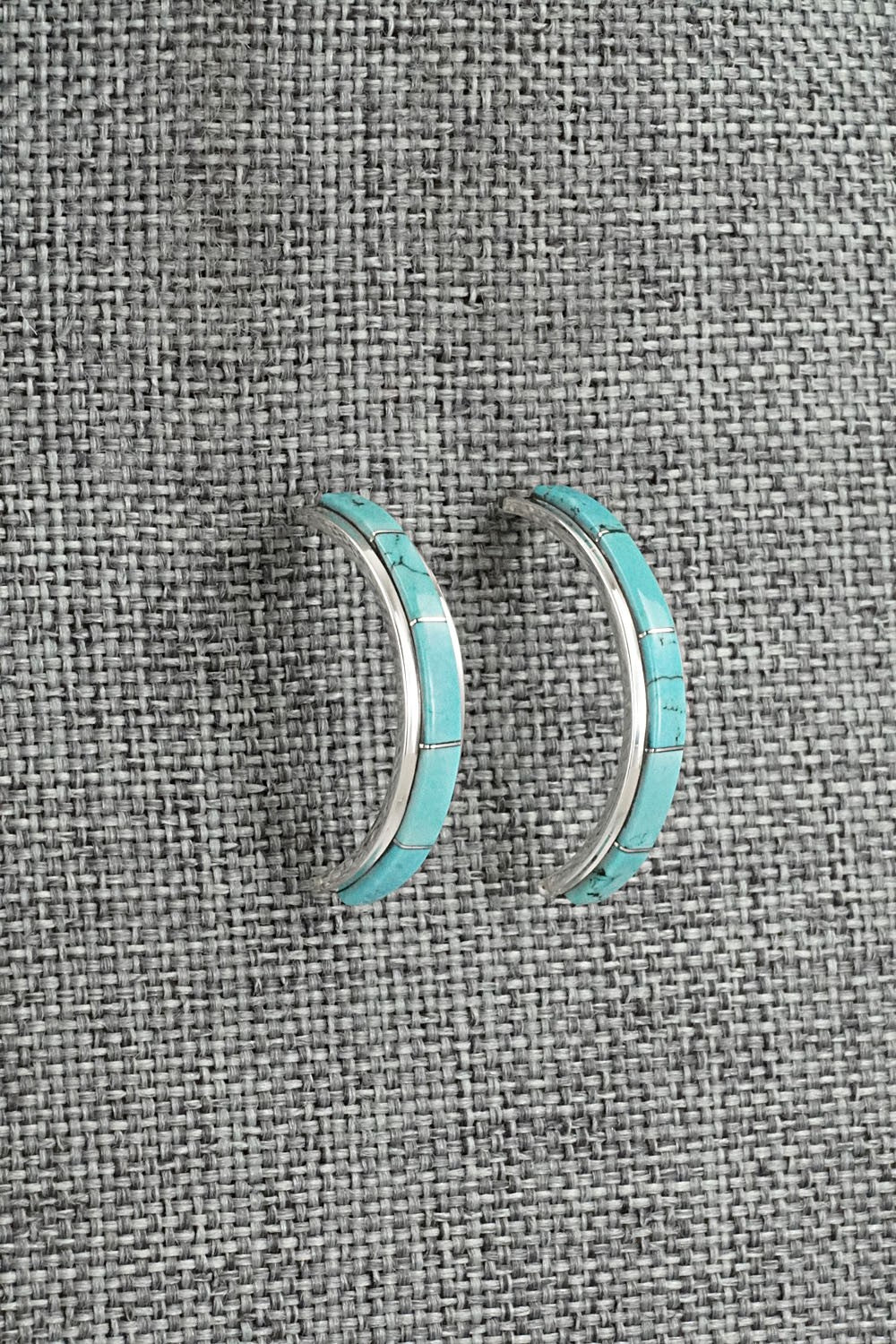Turquoise & Sterling Silver Earrings - Gloria Waatsa
