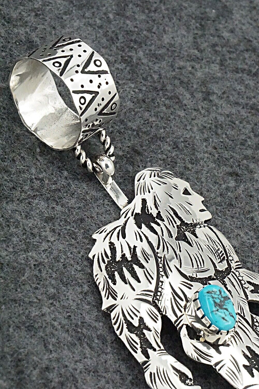Turquoise & Sterling Silver Pendant - Richard Singer