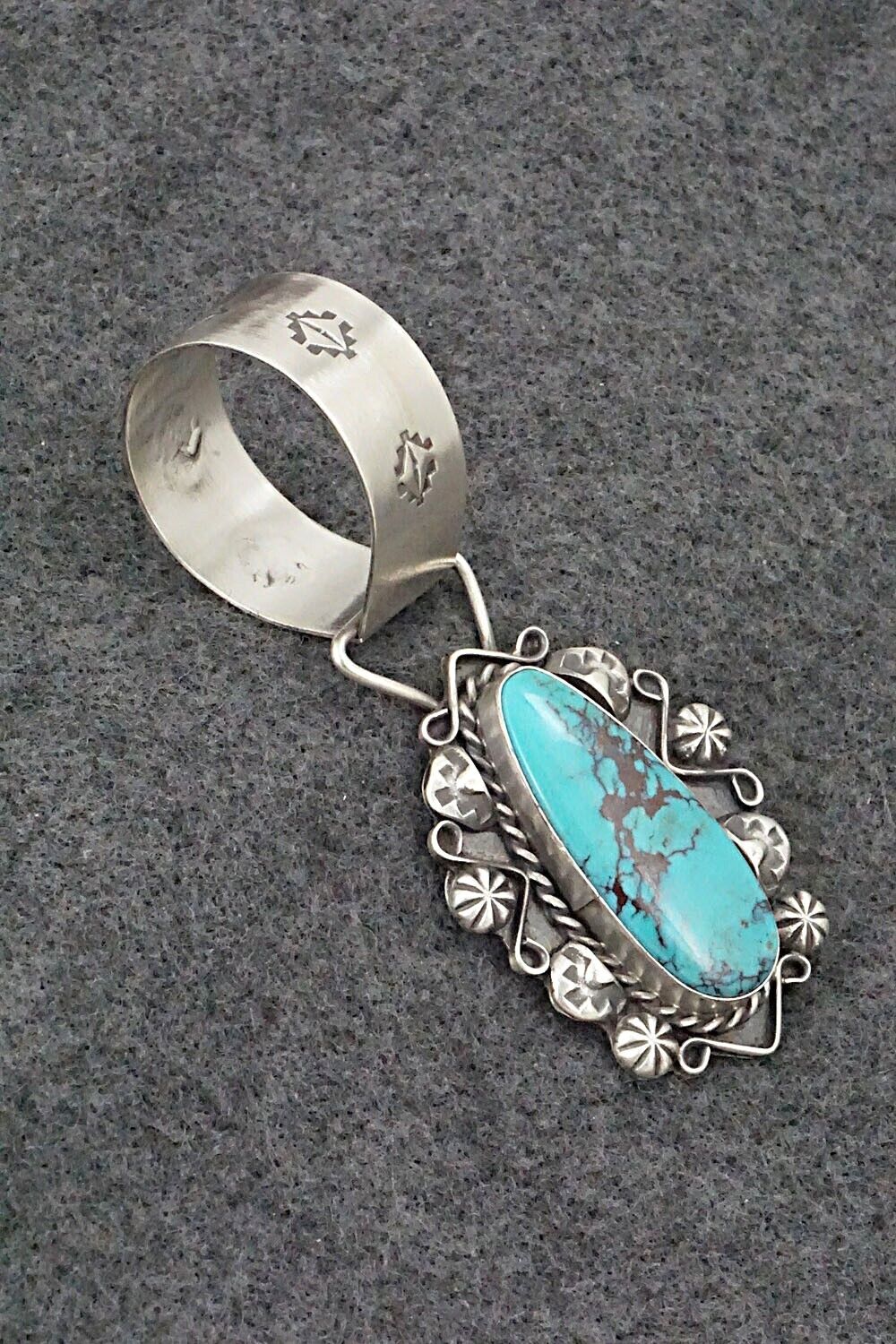 Turquoise and Sterling Silver Pendant - Wilson Dawes