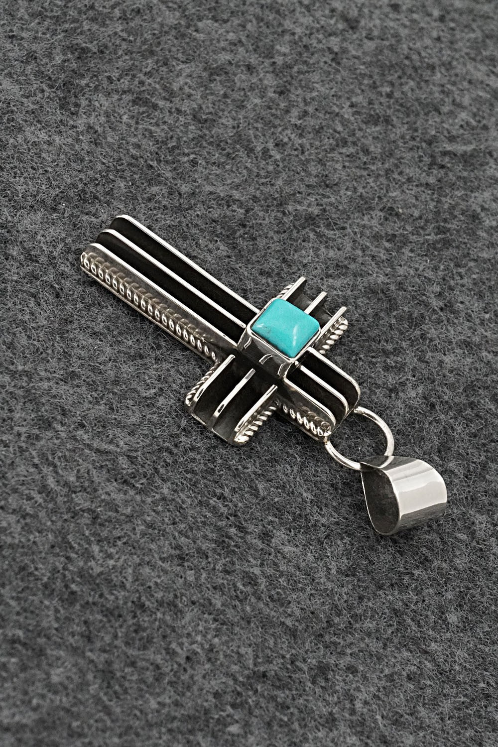 Turquoise & Sterling Silver Pendant - Darrell Yazzie
