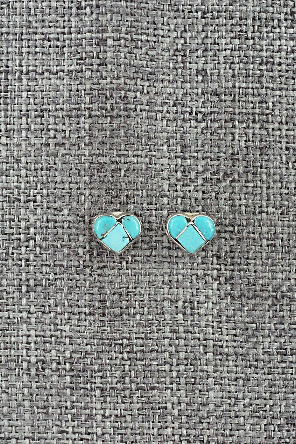 Turquoise & Sterling Silver Inlay Earrings - Linda Chavez