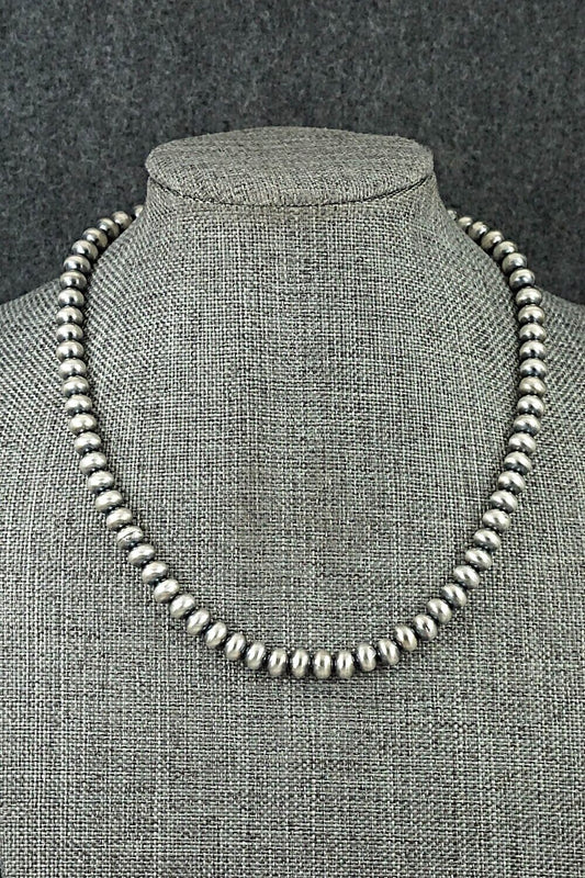 Sterling Silver Navajo Pearl Necklace 14" - Dorinda Mariano