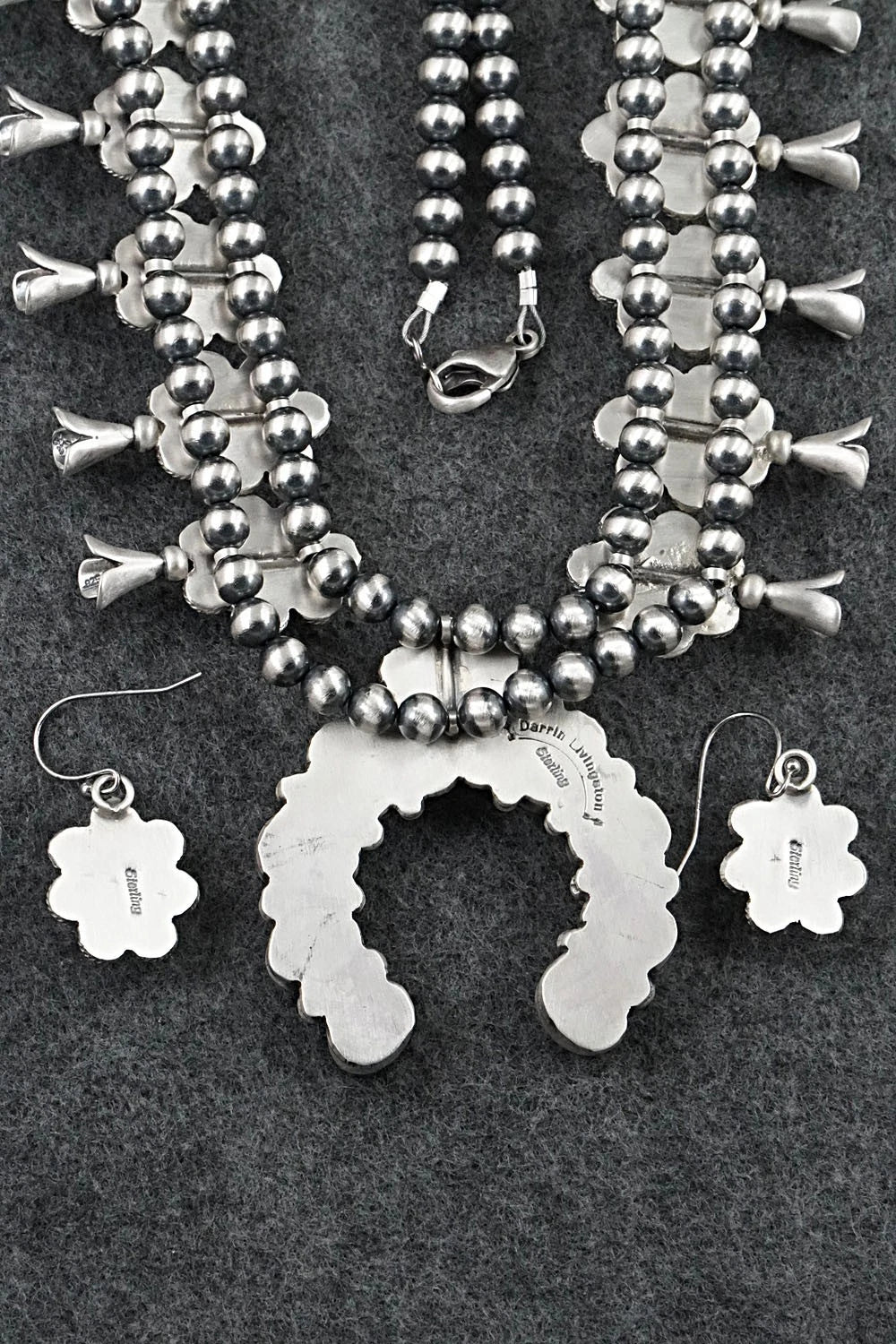 Turquoise & Sterling Silver Squash Blossom Set - Darrin Livingston