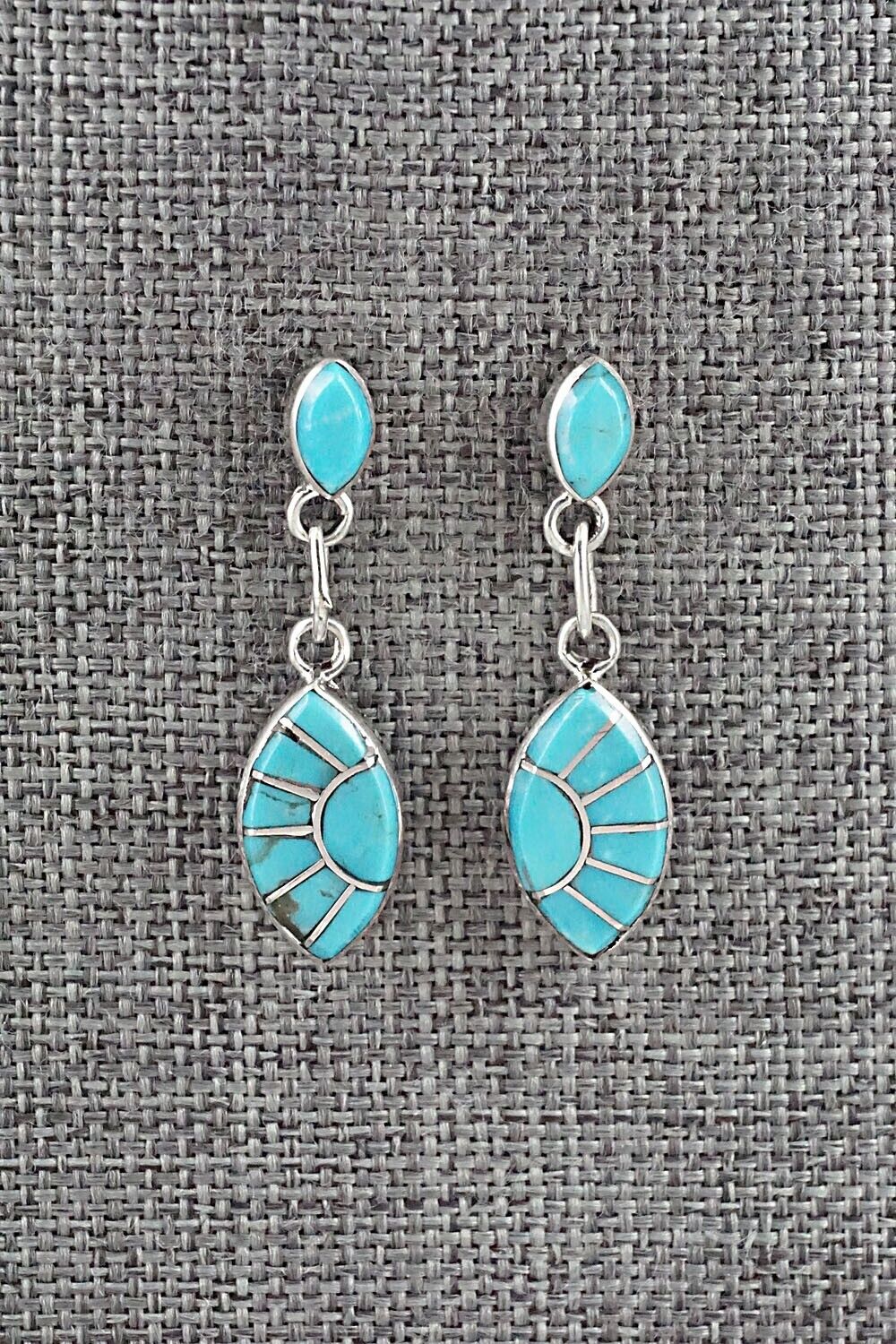 Turquoise & Sterling Silver Earrings - Eldrick Seoatwa