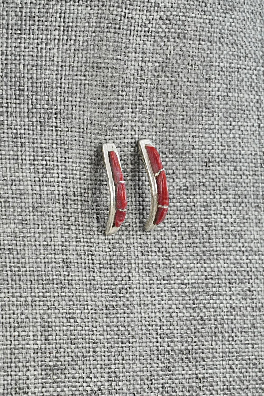 Coral & Sterling Silver Earrings - Kent Lonjose