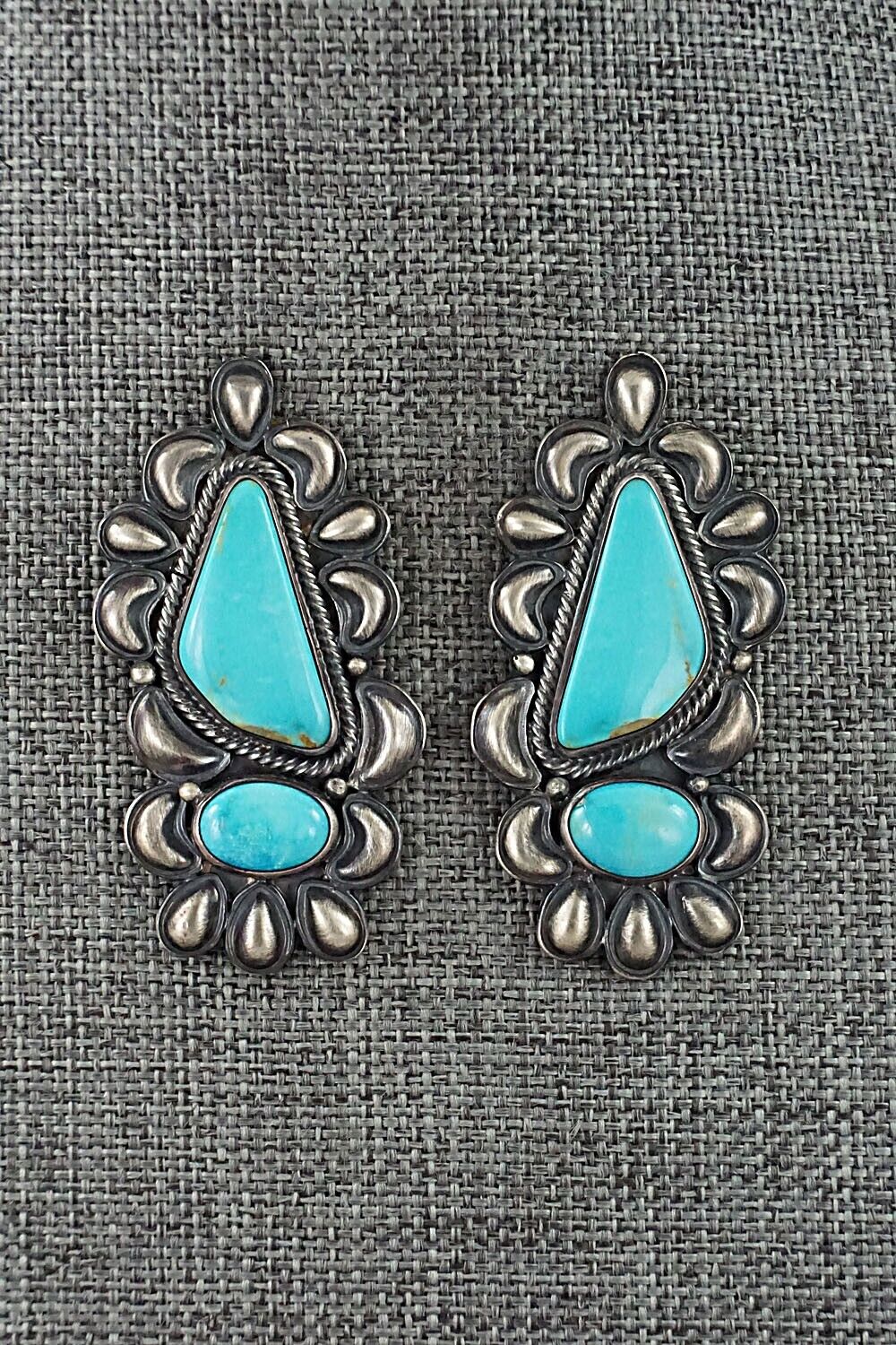 Turquoise & Sterling Silver Earrings - Bernyse Chavez