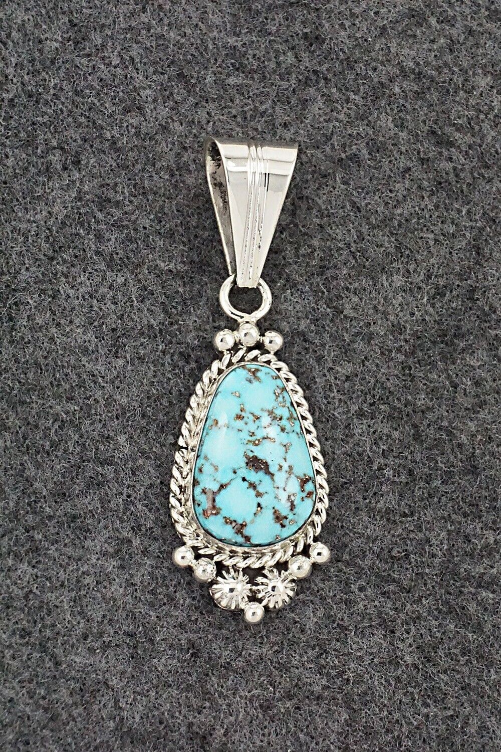 Turquoise & Sterling Silver Pendant - Samuel Yellowhair
