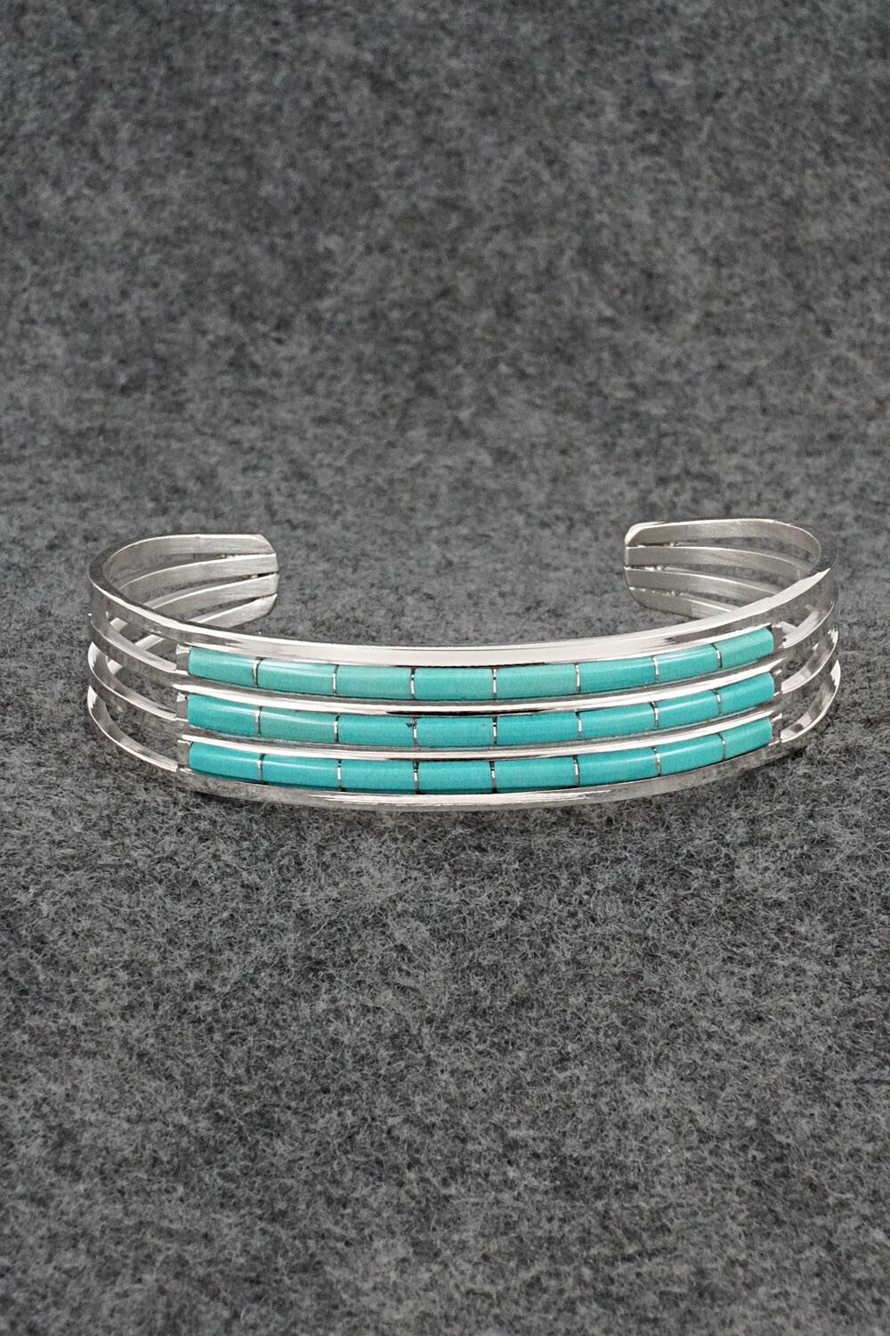 Turquoise & Sterling Silver Inlay Bracelet - Anson Wallace