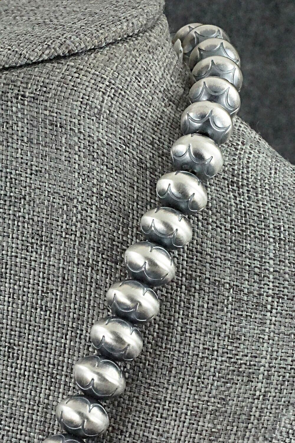 Sterling Silver Navajo Pearl Necklace 26" - Bryannen Halwood