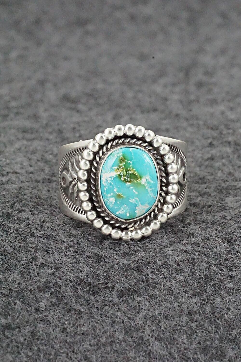 Turquoise & Sterling Silver Ring - Samuel Yellowhair - Size 9.5