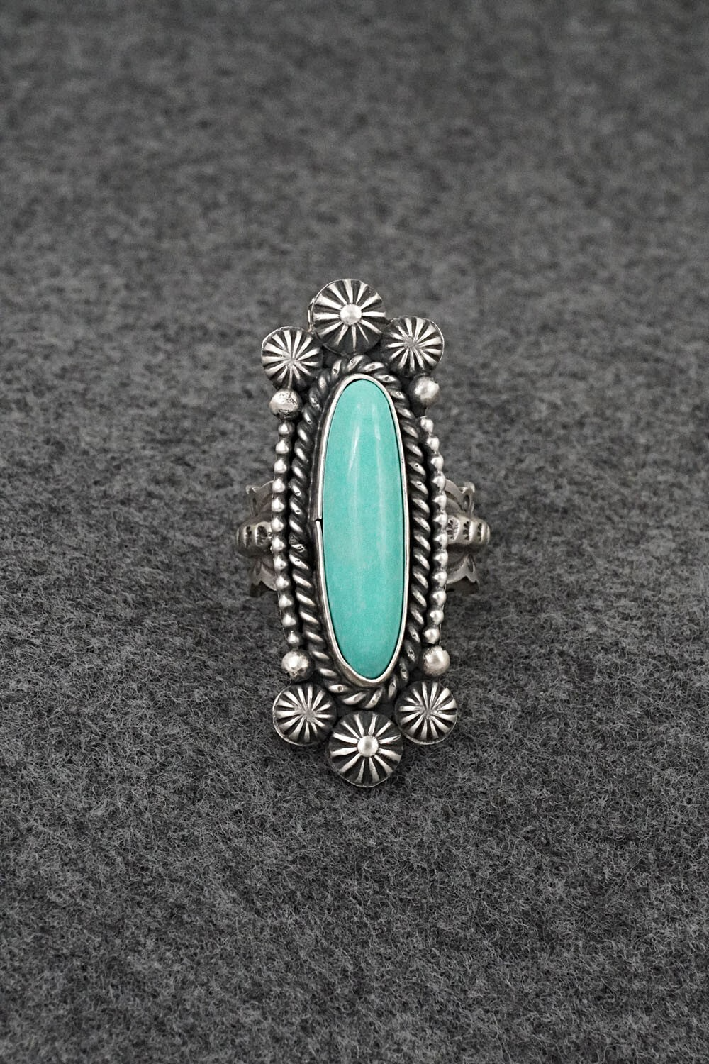 Turquoise & Sterling Silver Ring - Michael Calladitto - Size 8.5