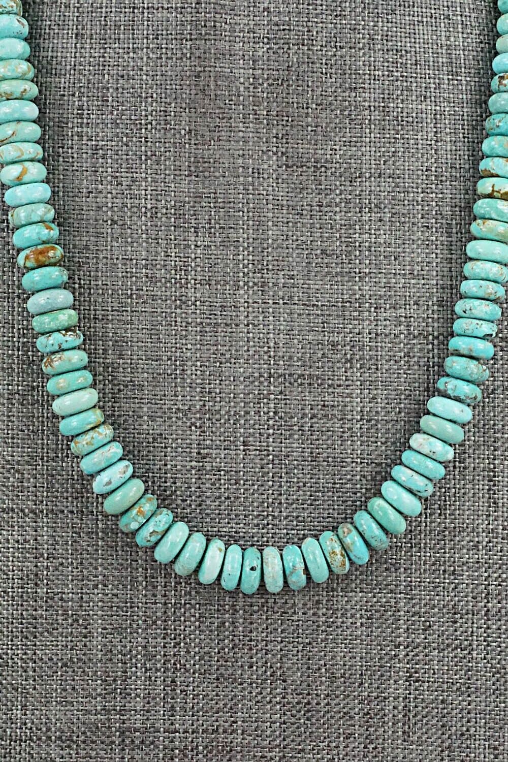 Turquoise & Sterling Silver Necklace 19" - Doreen Jake
