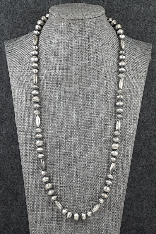 Sterling Silver Navajo Pearl Necklace 24" - Vintage