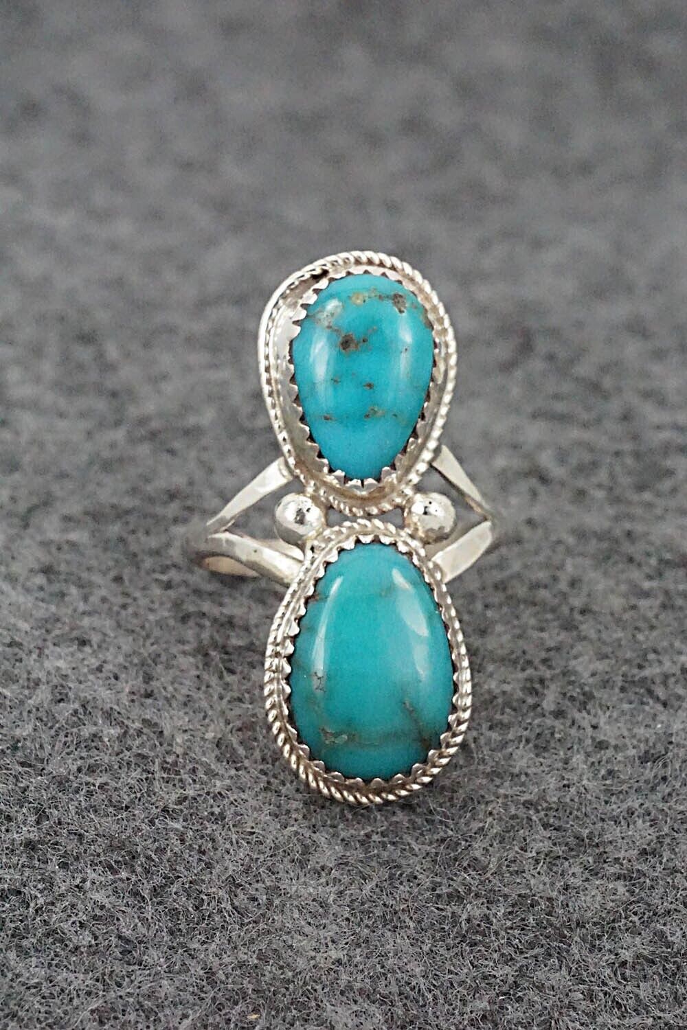 Turquoise & Sterling Silver Ring - Ernest Hawthorne - Size 7.25
