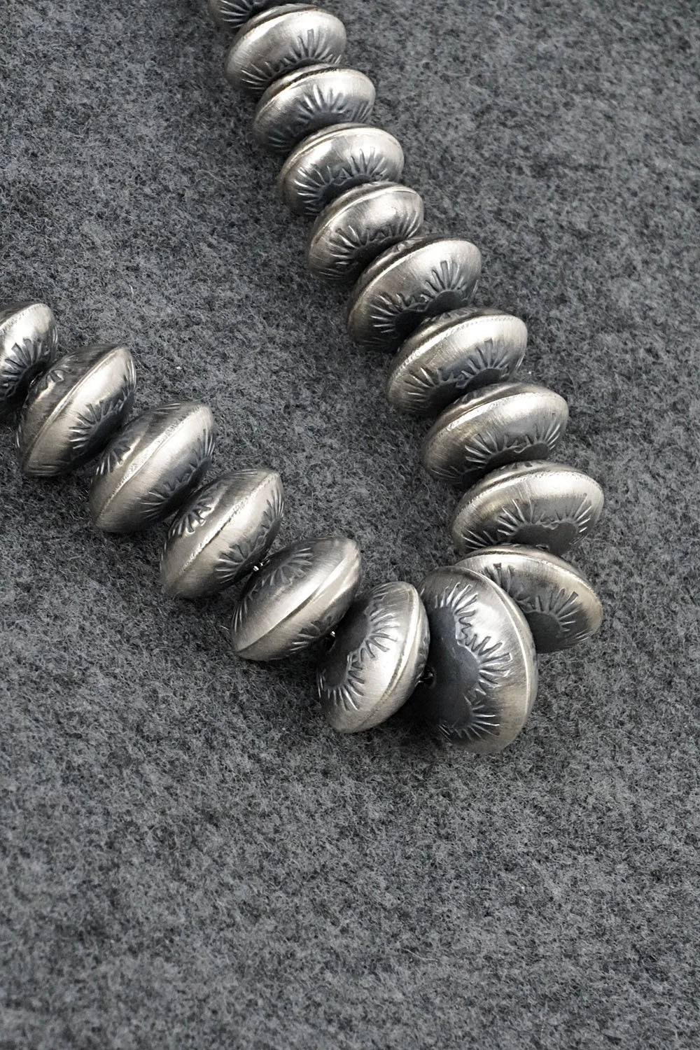 Sterling Silver Navajo Pearl Necklace & Earrings Set - Angeline Miller