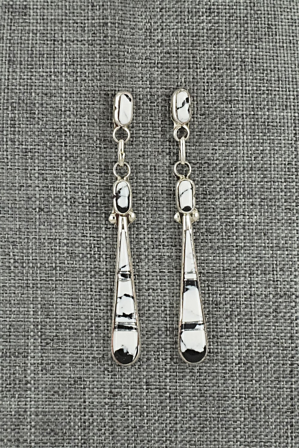 White Buffalo & Sterling Silver Earrings - Terrance Panteah