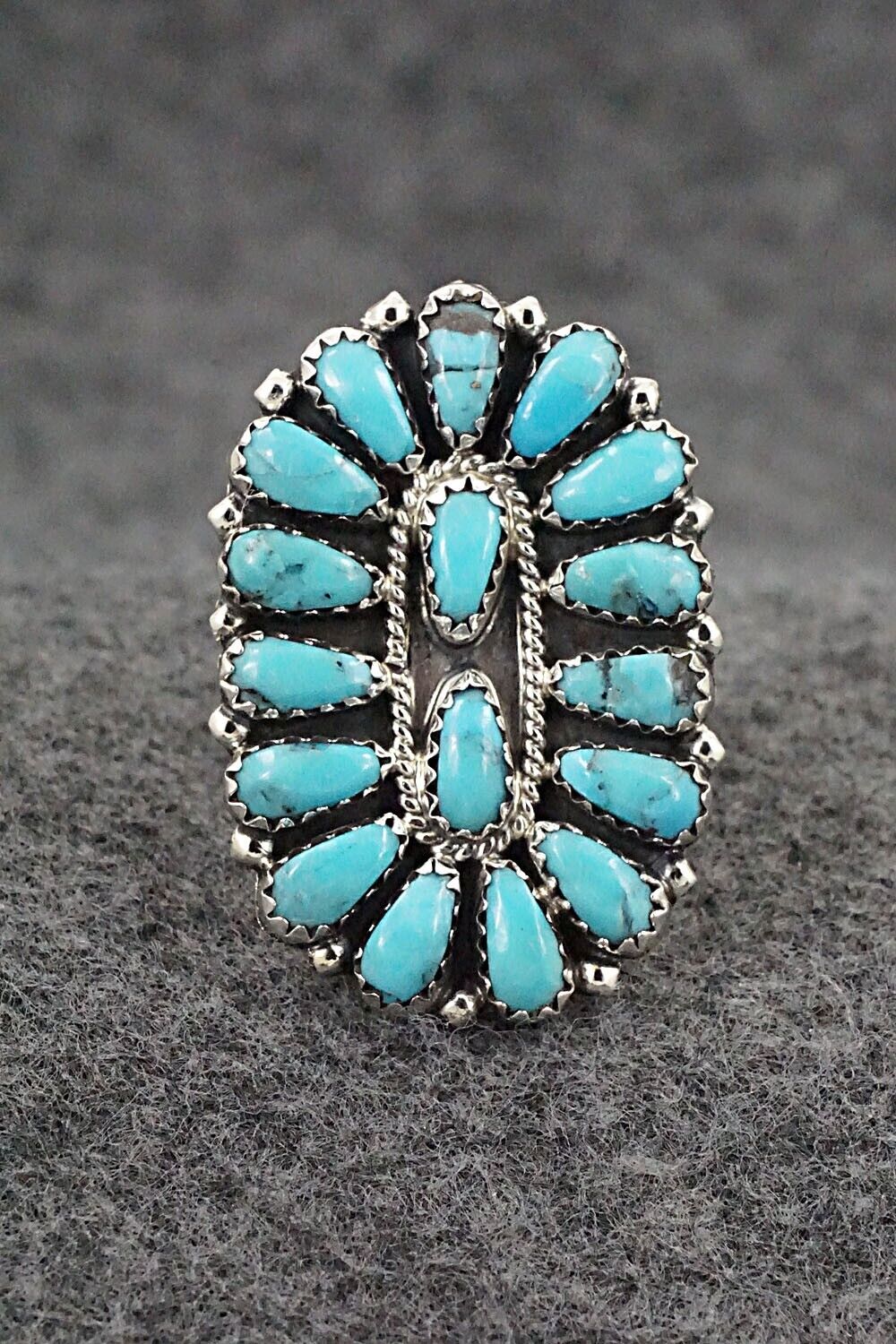 Turquoise & Sterling Silver Ring - Zeita Begay - Size 8.25