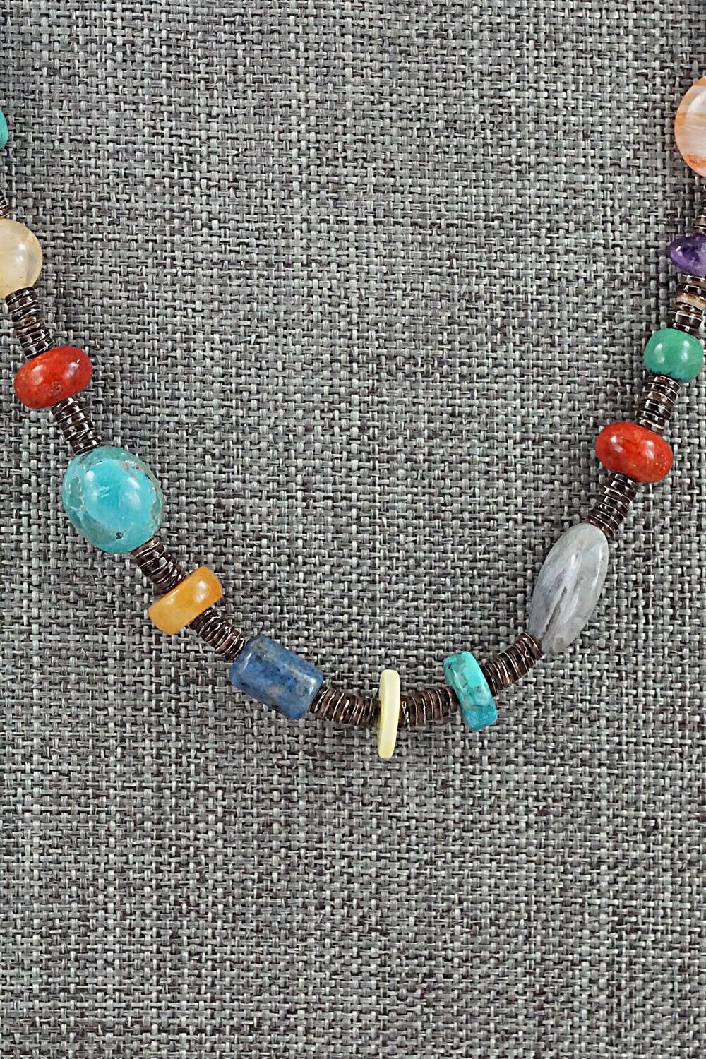 Multi-Stone and Sterling Silver Necklace - Helen Tsosie