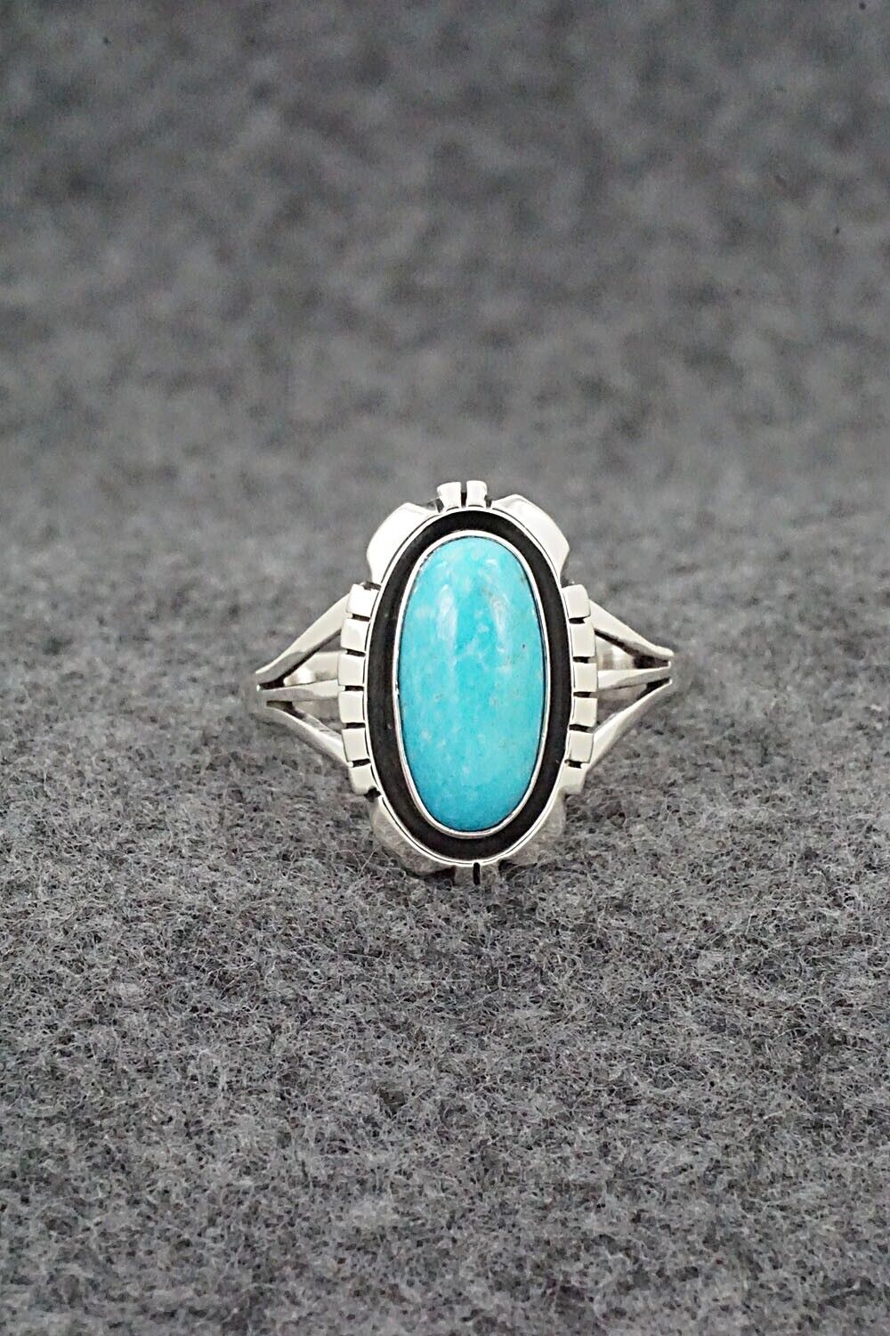 Turquoise & Sterling Silver Ring - Amos Begay - Size 9.25