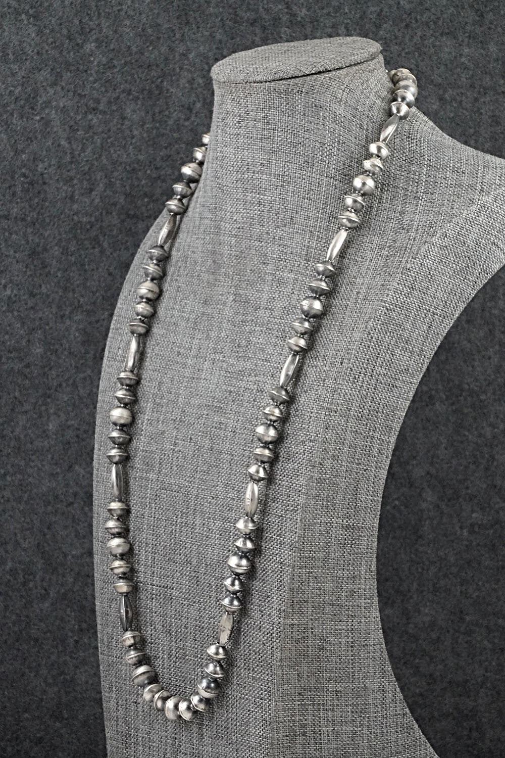 Sterling Silver Navajo Pearl Necklace 24" - Vintage