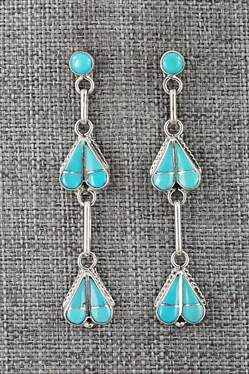 Turquoise and Sterling Silver Earrings - Velda Nastacio