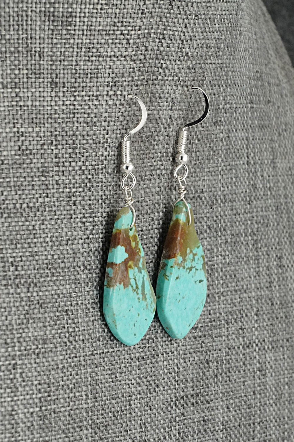 Turquoise & Sterling Silver Earrings - Louise Pete