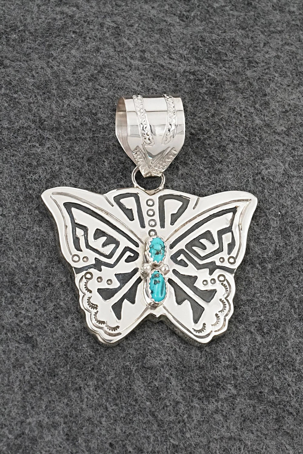 Turquoise & Sterling Silver Pendant - Alonzo Mariano