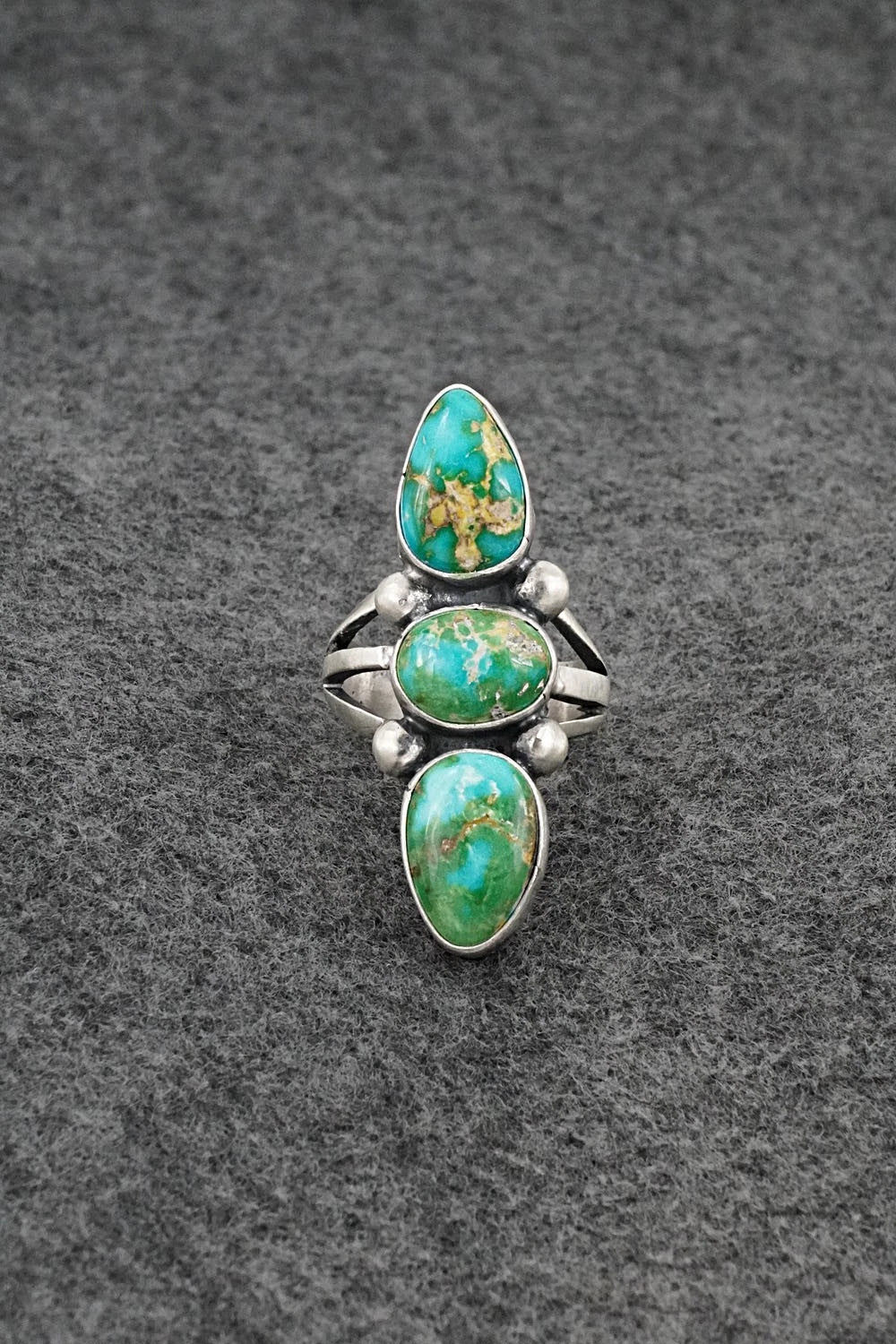 Turquoise & Sterling Silver Ring - Bobby Johnson - Size 7.5