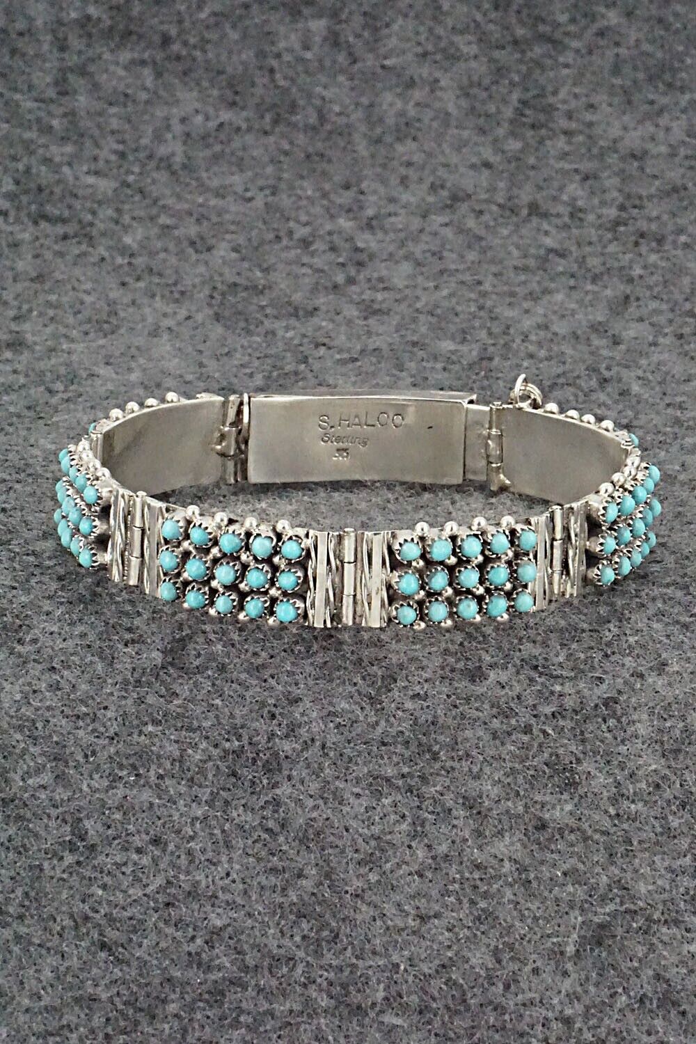 Turquoise & Sterling Silver Link Bracelet - Stephen Haloo