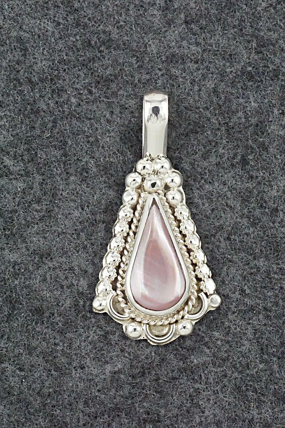 Mother of Pearl & Sterling Silver Pendant - Juanita Yatsatie