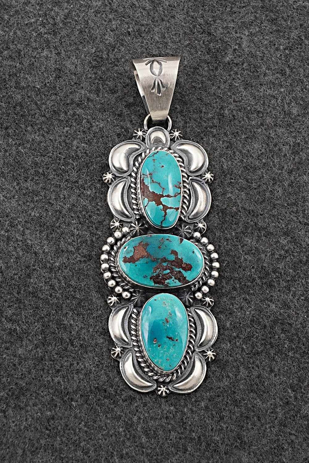 Turquoise & Sterling Silver Pendant - Raymond Delgarito