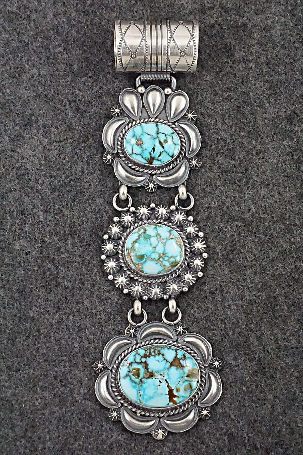 Turquoise & Sterling Silver Pendant - Raymond Delgarito