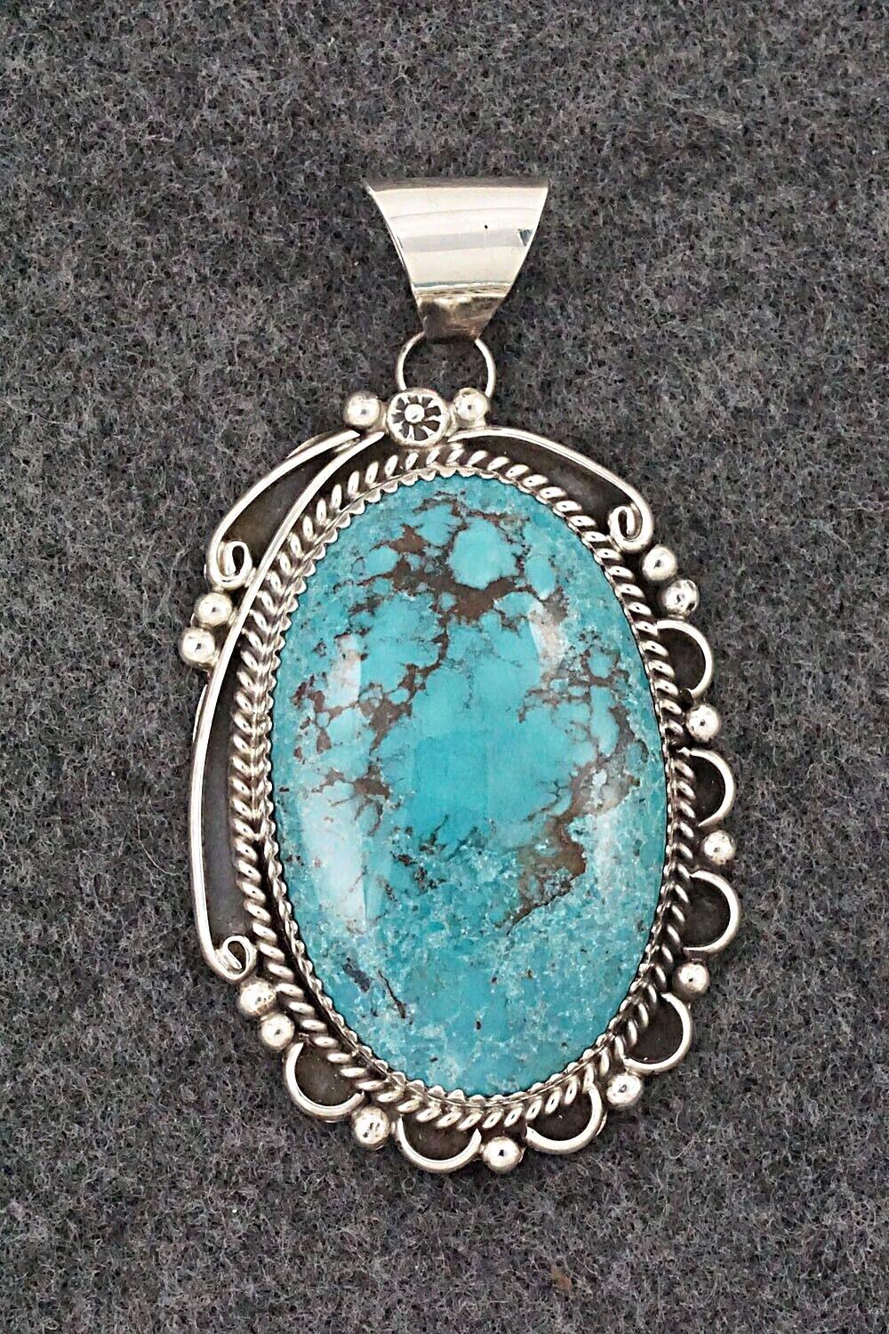 Turquoise & Sterling Silver Pendant - Freda Martinez