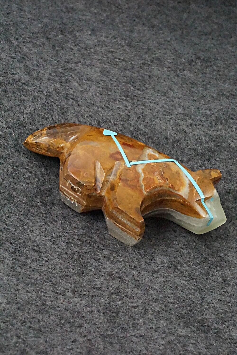 Wolf Zuni Fetish Carving - Kenric Laiwakete