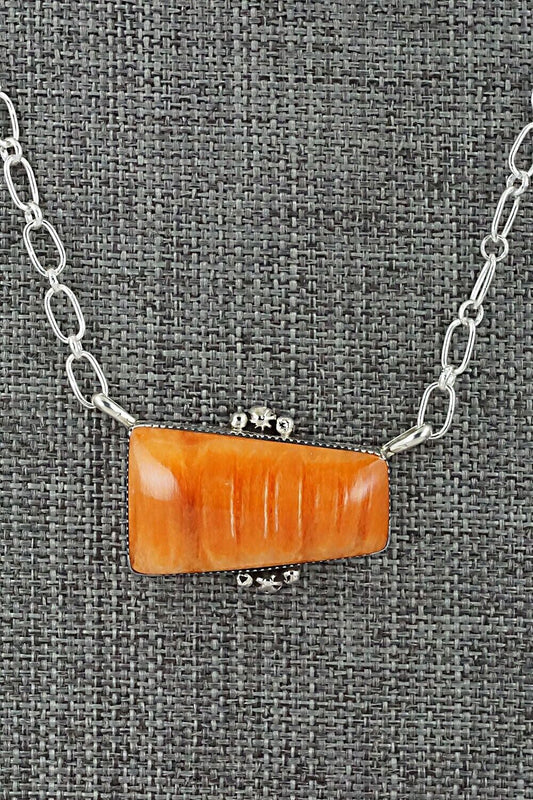 Spiny Oyster & Sterling Silver Necklace - Sheena Jack