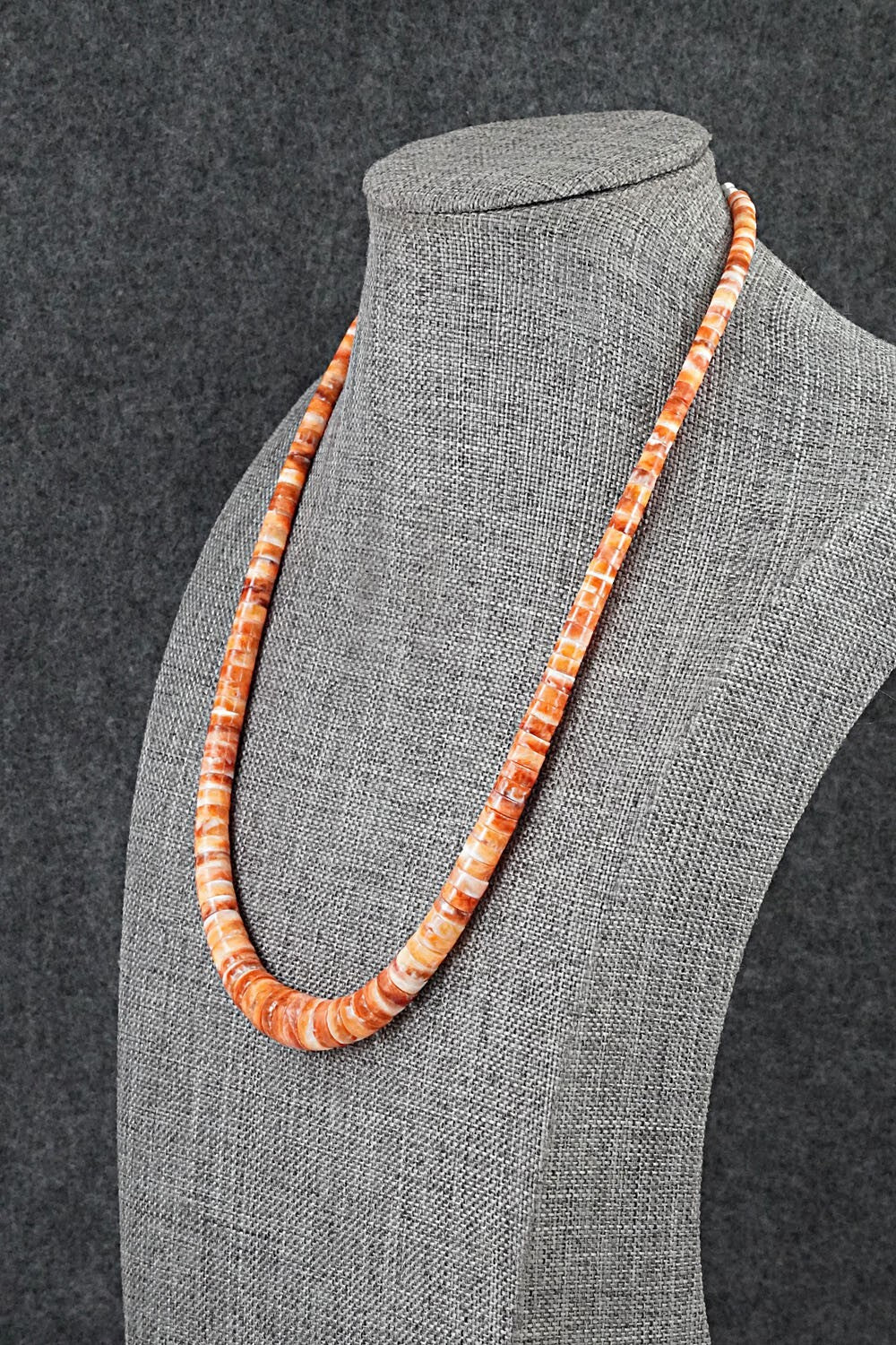 Spiny Oyster & Sterling Silver Necklace 18" - Doreen Jake