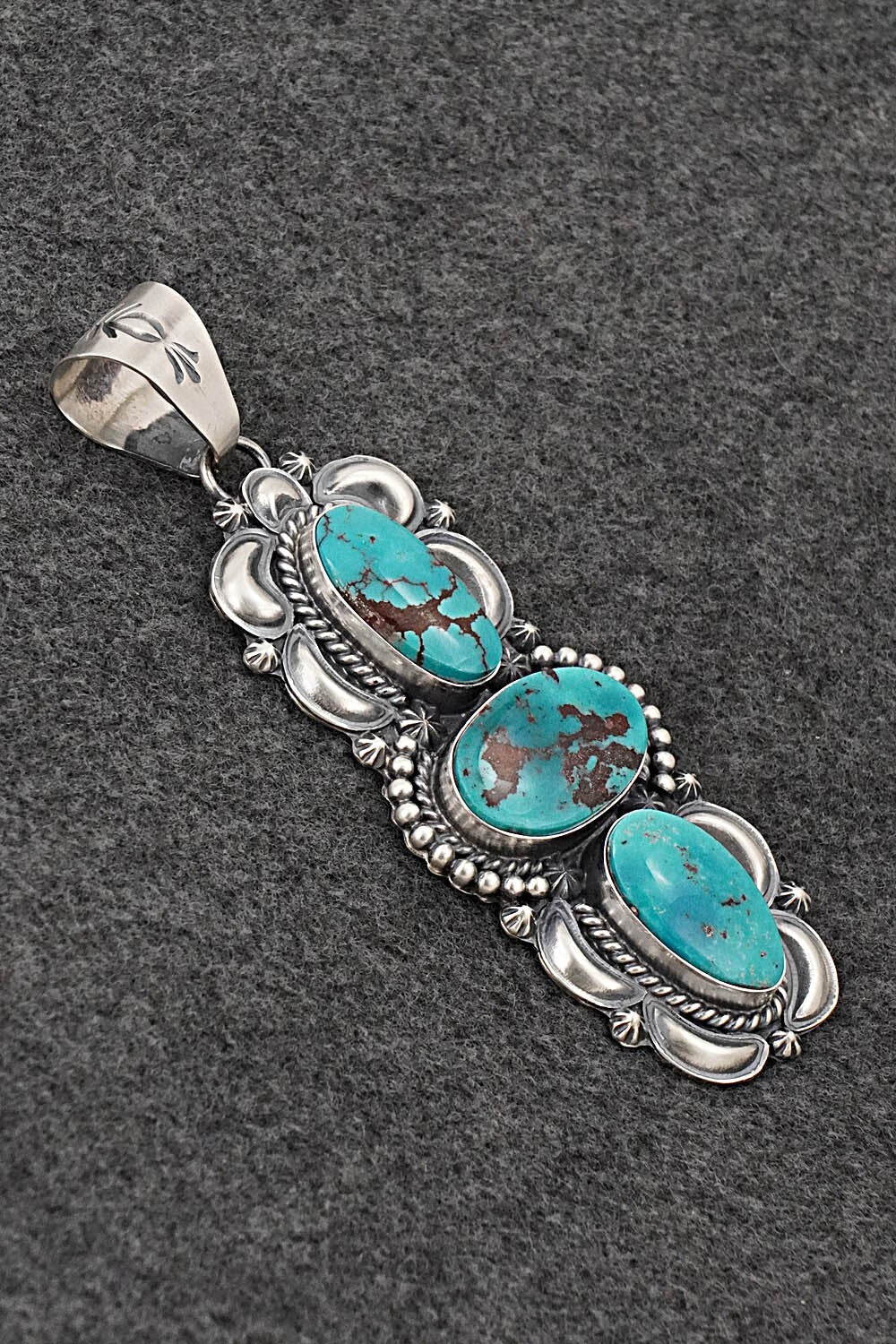 Turquoise & Sterling Silver Pendant - Raymond Delgarito