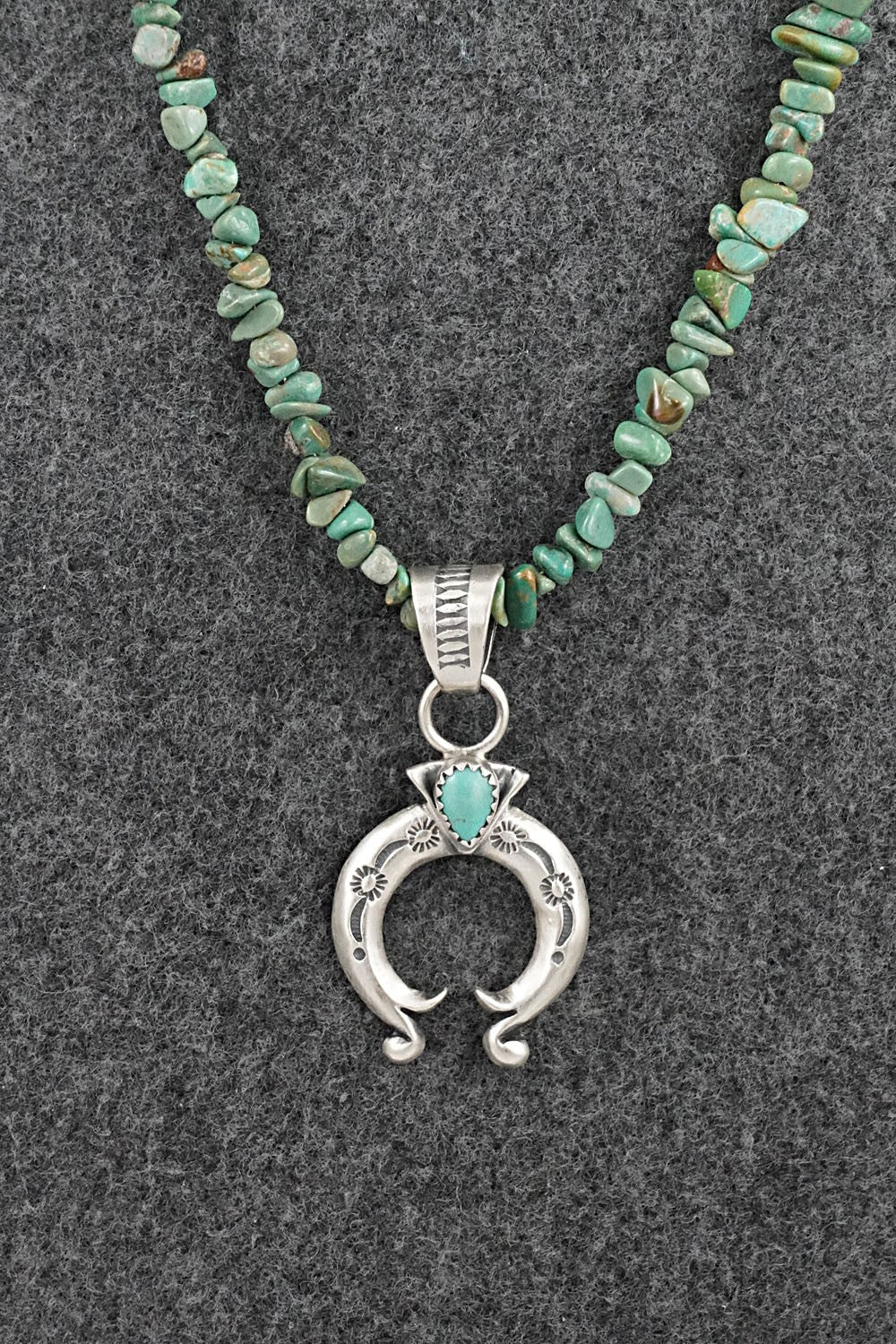 Turquoise & Sterling Silver Necklace 16" - Louise Joe