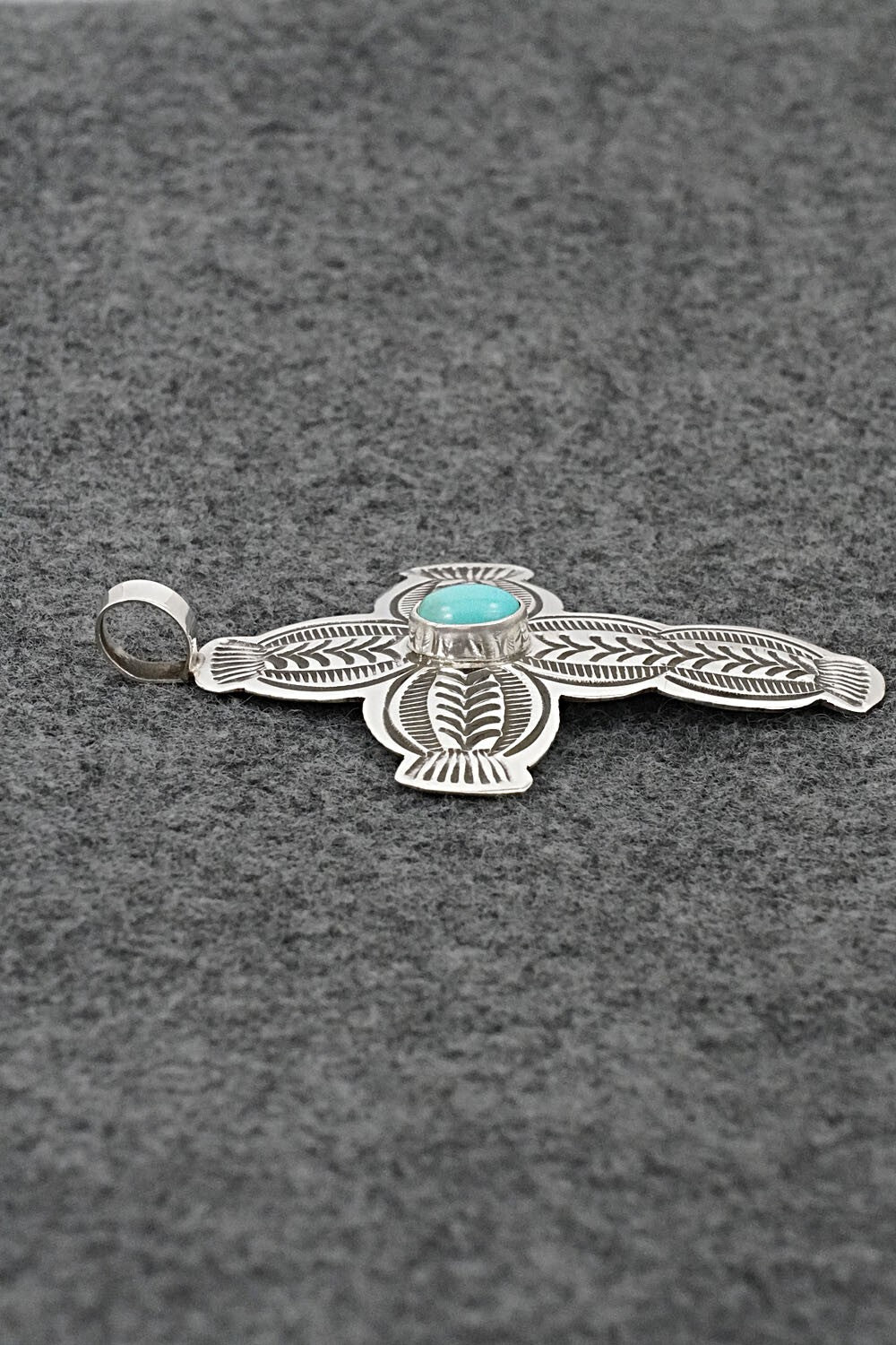 Turquoise & Sterling Silver Pendant - Arnold Blackgoat