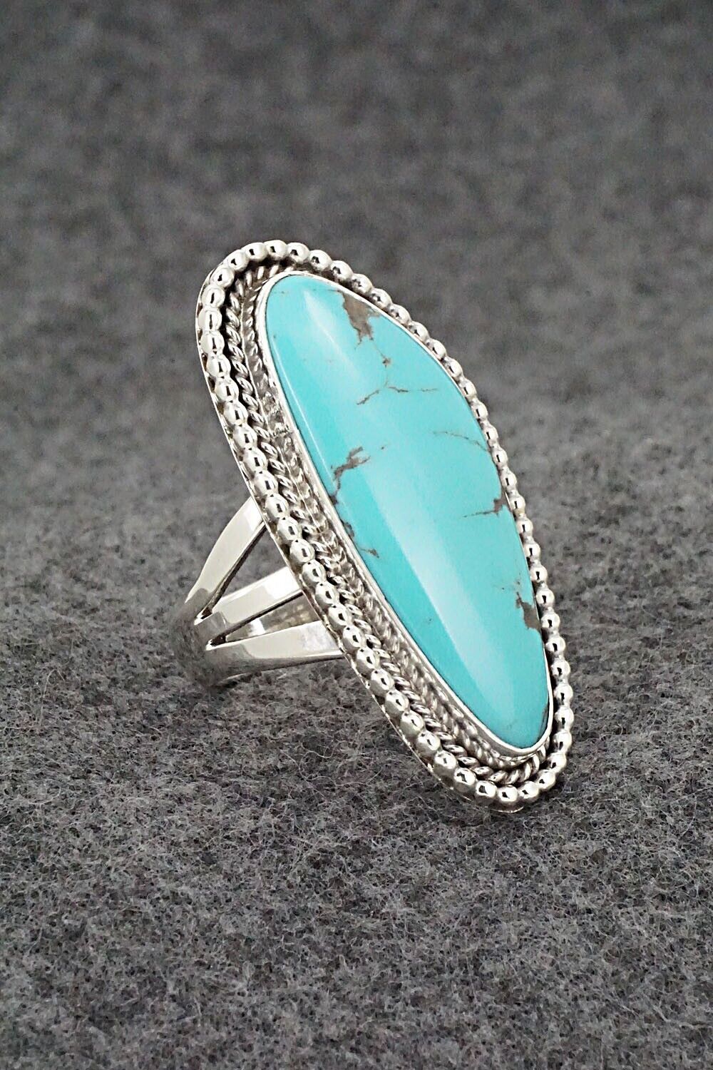 Turquoise & Sterling Silver Ring - Andrew Vandever - Size 8.5