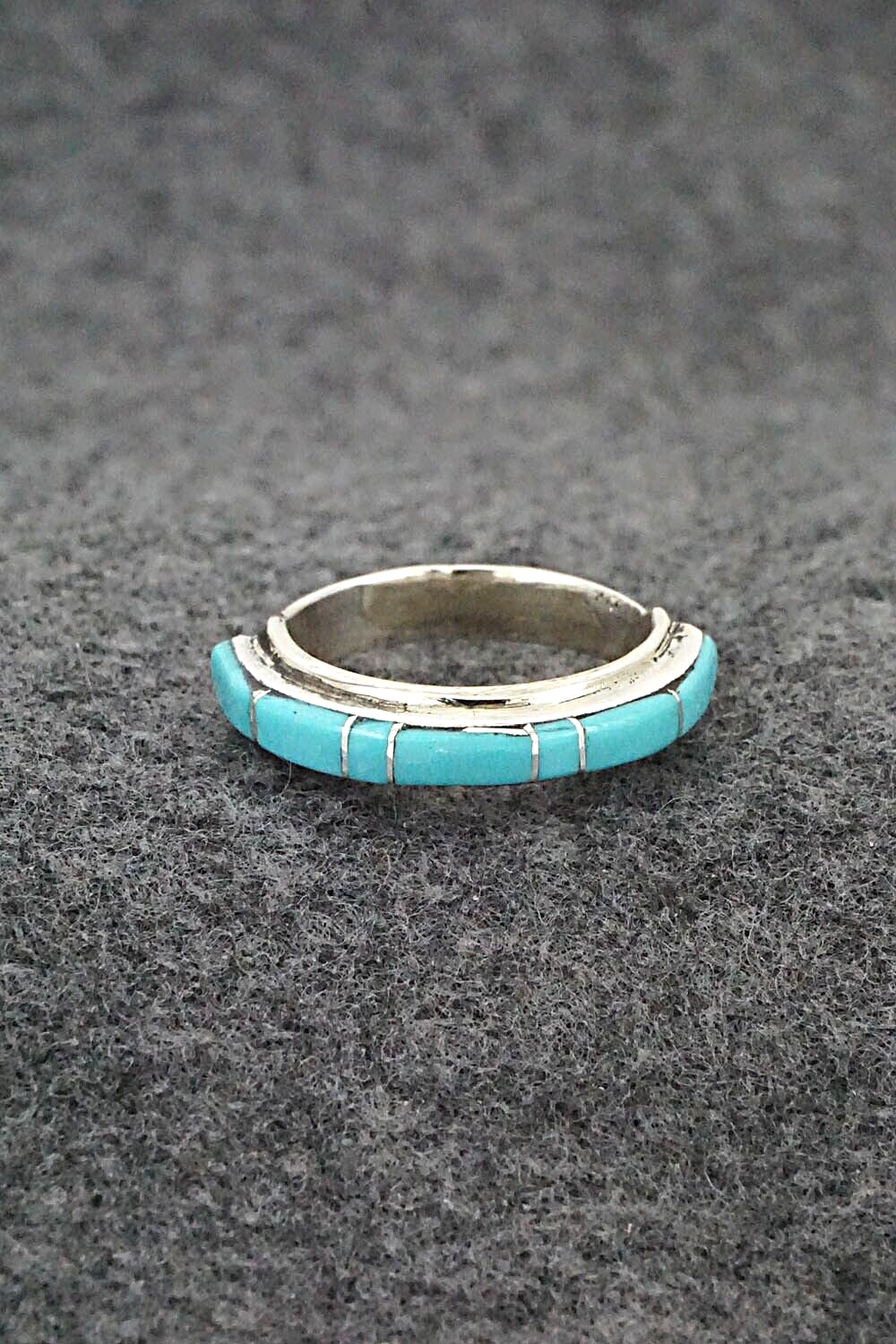 Turquoise & Sterling Silver Ring - Roland Natachu - Size 7