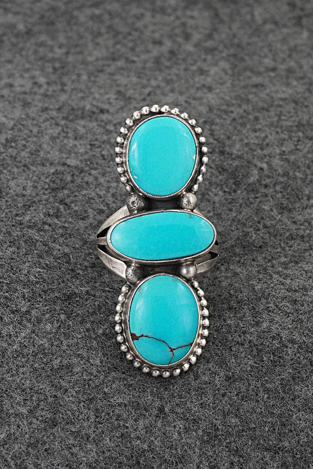 Turquoise & Sterling Silver Ring - Darrin Livingston - Size 8
